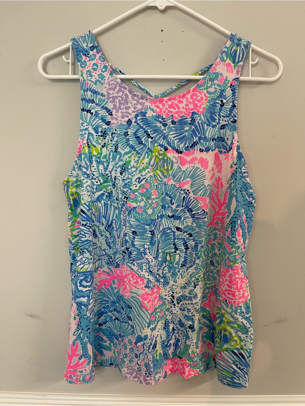Lilly Pulitzer Pink, Blue & Green Printed Tank